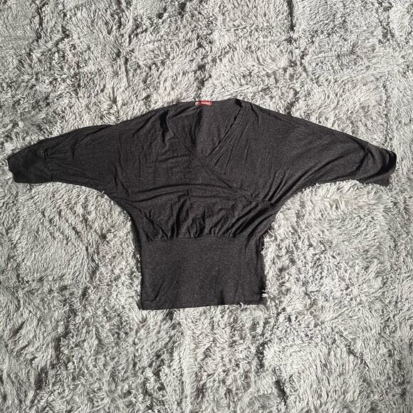 Dark gray Relaxed Fit Draped Shirt with Long Fitted Sleeves (Size S) - Picture 5 of 6